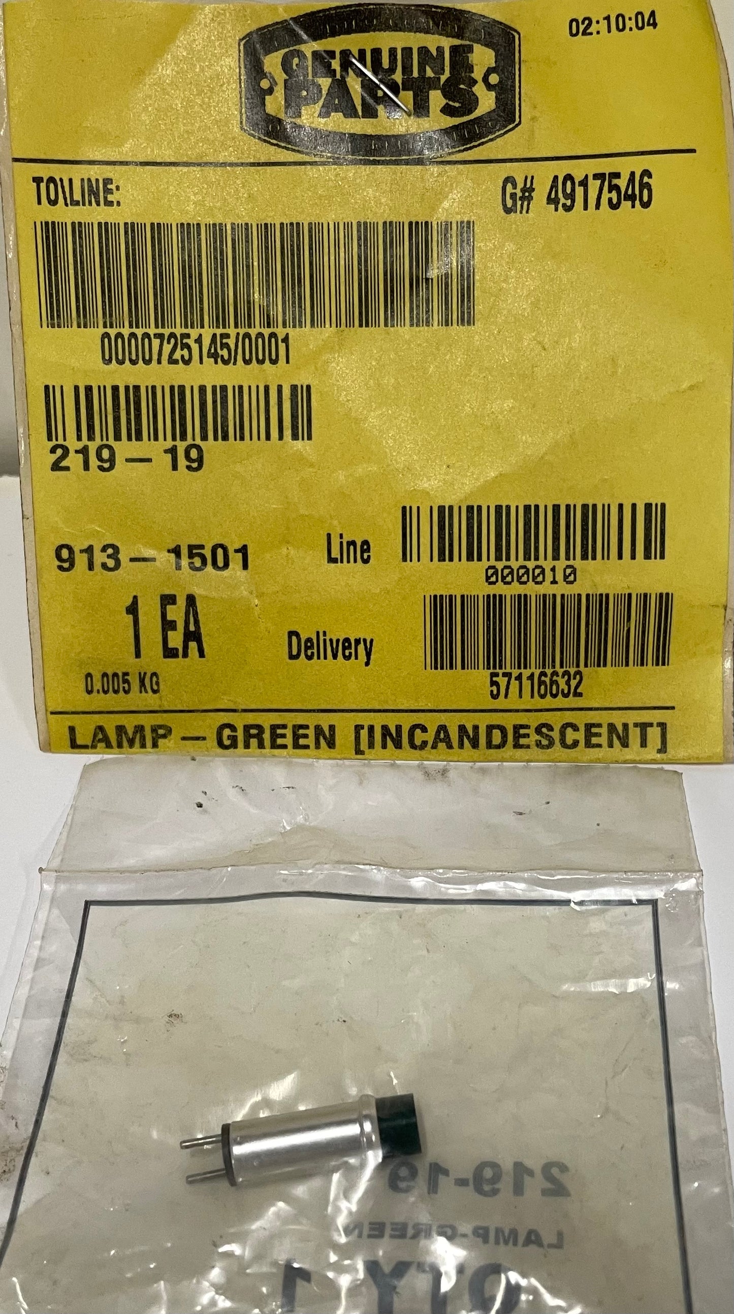 219-19 Lamp-Green (Incandescent)