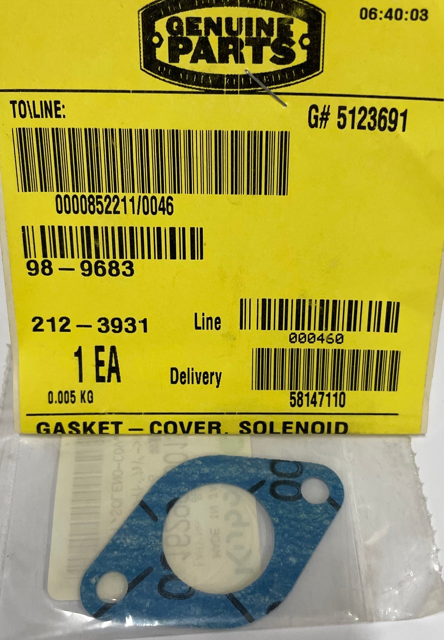 98-9683 Gasket-Cover, Solenoid